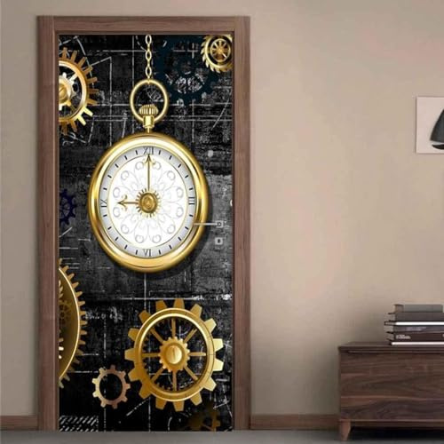 Adesivo Porta 3D Orologio A Ingranaggi Meccanici Retrò 100 X 215 Cm Porta Art Mural Sticker Home Decor Soggiorno Portico Adesivi Murali Carta Da Parati - Camera Dei Bambini Per Ragazzi -7758409438280