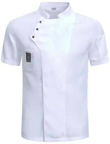 QXWD Food Service Cuisine Cuisine Pizzaiolo Chef Uniforme Restaurant Cook Vestes Boulangerie Café Serveur Serveuse Vêtements de travail, blanc, XL