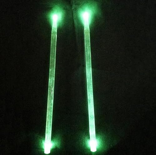 Schlagzeugstöcke Ein Paar leuchtende Drumsticks 5A, Drumsticks mit heller LED-Beleuchtung, bringen Sie Ihren Auftritt for Brennen!(Green)