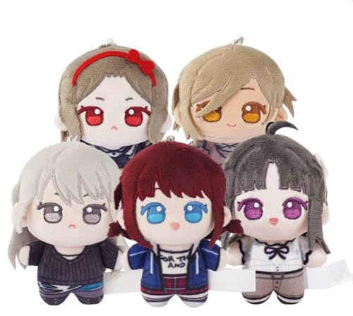 Iseri Nina mjuk figur hänge Kawaragi Momokr fylld figur nyckelring Subaru Awa hänge söt anime tecknad nyckelring hängande prydnad för ryggsäck bilnyckel 10 cm, 5st/Set, 10CM/3.94 Inch