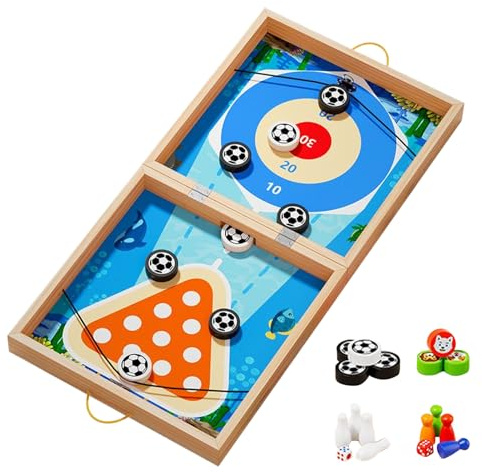 Brettspiel Hockey - Holzplattenspielzeug, Schieber Puck Game | Interaktive Unterrichtshilfe Für Vorschule, Fähigkeiten Mit Dem Reiseboten -Klassenzimmer -Setup, Kindergartengruppe Für Pflegepersonensc