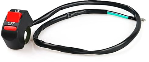 CABLEPELADO - Interruptor de Manillar ON/OFF Resistente al Agua 44mm - Botón de Encendido y Apagado para Motocicletas, Scooters y Vehículos Eléctricos - Instalación Fácil y Conexión Segura