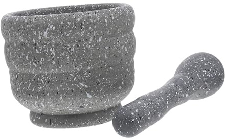 DECOMELODY Pilon à Ail Manuel Pot à Ail Écrasé En Plastique Solide 10 Cm x 11 Cm Ustensile Cuisine Pratique Pour Épices Fraîches Ou Sèches Usage Maison Ensemble Pâtes Et Herbes