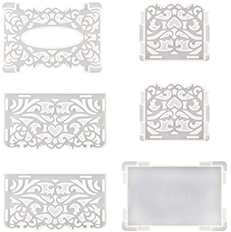 Boîte à mouchoirs à motif creux en résine époxy, organisateur de serviettes en papier, décorations d'intérieur, moules en résine de moulage de bijoux en silicone