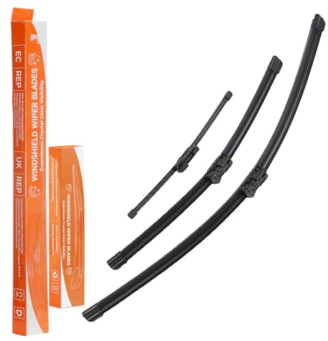 ISINEVER Scheibenwischer Kompatibel mit VW POLO 9N BJ 2002-2009, Wischerblätter vorne + hinten Komplett Set (3er Set: 525mm/425mm/325mm) Autoscheibenwischer Heckscheibenwischer