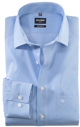 OLYMP homme chemise business à manches longues Luxor,modern fit,New Kent,Blau 15,43