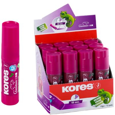 Kores Klebestift Chameleon, lösemittelfrei, 8 g, 12 Stück, lila