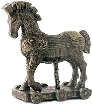27,3 cm die griechische Trojanisches Pferd kalt gegossen Bronze Skulptur Figur