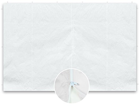 Nexos Trading 2 Stück Seitenwände Seitenteile ohne Fenster mit Reißverschluss Zipper für Falt-Pavillon 298 x 216 cm/PE 180 g/m² hochwertig – Farbe: weiß