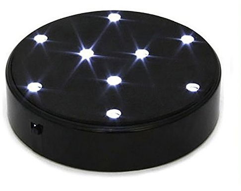 Kitosun 3aa Battery Operated 4inch Round White LED Under Vase Light Base with 9pcs Super Bright White LEDs for Wedding Centerpiece,Table, Vases, Floral Arrangement, Home,Events Decoration Lighting