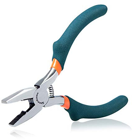 SPEEDWOX Mini Lineman's Pliers Thin Precision Jewelry Wire Cutters 4-1/2 Inches Multi Use Combination Pliers Convex Shoulder Small Side Cutters Micro Fine Linesman Plier Beading Tool Hobby Craft