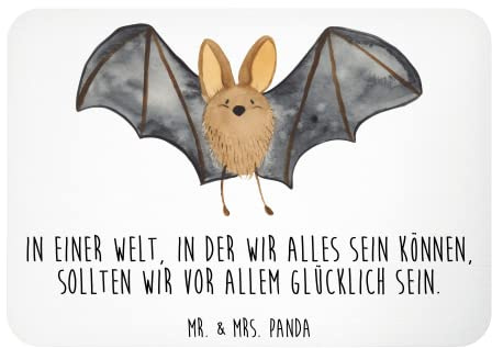 Mr. & Mrs. Panda Magnet Fledermaus Flügel - Geschenk, zettelhalter, küchenmagnet, Kühlschrankmagnet, Lustige Sprüche, rechteckmagnet, whiteboardmagnet