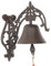 Moritz Campana de pared de hierro fundido decorada con adornos, 29 cm de altura, estilo antiguo, color marrón