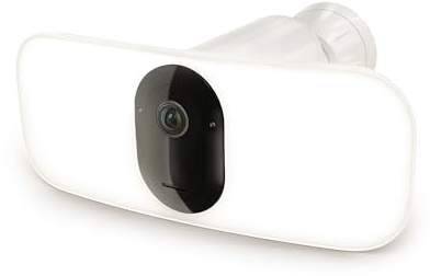 Floodlight Security Camera Wireless Outdoor 2K No Wiring - Arlo Pro 3, Rechargeable Battery, WiFi, Up to 3000 Lumens LED, Person & Vehicle Recognition, Package Detection, Color Night Vision, White