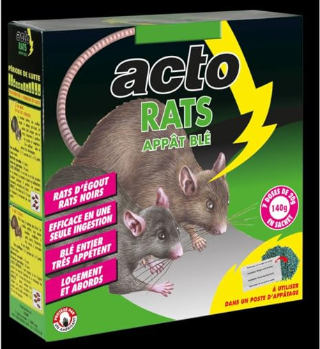 ACTO | APPÂT BLÉ RATS | agit dès la première prise du rongeur | RATO5