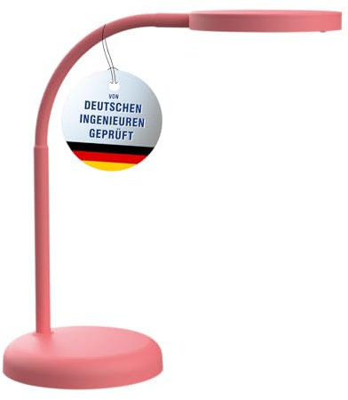 MAUL lampara escritorio MAULjoy 26 x 13.7 x 33.5 cm | Pequeña lámpara de escritorio con soporte | Lampara de mesa LED moderna para escritorio | Lámpara LED con luz de 3000K | Touch of Rose