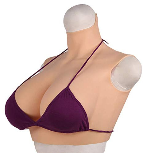 XSWL Silikonbrust bildet einen weichen elastischen Baumwollfüller für Crossdresser Cosplay Transgender B-G Cup BH-Pads Crossdressing Brustplatten,Braun,C Cup
