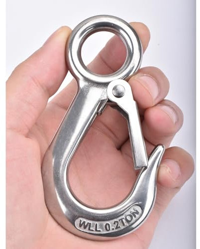 Alele Grab Hooks,Slip Hooks,Stainless Steel Lifting Hook Rigging Accessory,440 lbs.Work Load (Grab Hooks 0.2t)