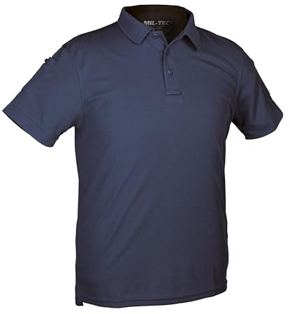 Mil-Tec Tactical Quick Dry Poloshirt Herren • Kurzarm Polo mit Klettfläche & Ärmeltaschen • Atmungsaktives & schnelltrocknendes Funktionsshirt • T-Shirt für Freizeit, Einsatz, Arbeit