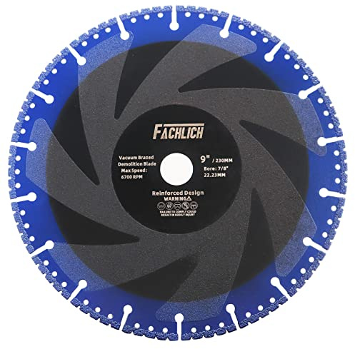 FACHLICH Diamant-Trennscheibe 230mm Allzweck Sägeblatt für Stahlbeton Metall Alu Bewehrung Eisen PVC Alle harten Materialien