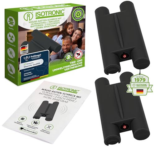ISOTRONIC - Mouse & marten repeller with sound frequencies & interval switching against habituation effect - effective mouse & marten deterrent for cars - animal-friendly & safe (2)