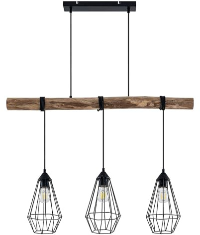Lindby Pendelleuchte Eldarion (Landhaus, Vintage Rustikal) aus Metall (3 flammig E27) - Deckenlampe Esstischlampe Hängelampe Hängeleuchte Wohnzimmerleuchte