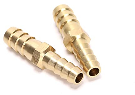 2 st Mässing slangkopplingar (1/4 till 5/16) För Reducer Connector för Air Vatten Bränsle Slang Adapter (2st 6mm - 8mm)