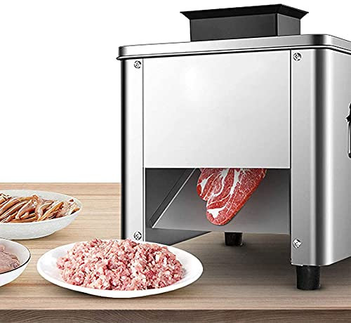 Kommersiell elektrisk skivmaskin, strimlande och hackande köttkvarn, liten helautomatisk högeffektiv skivmaskin i rostfritt stål,7in