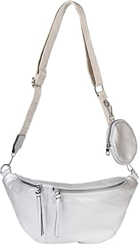 styleBREAKER Damen Halbmond Crossbody Schultertaschen Set 3-Teilig, Schultergurt mit Muster, Schlüsselanhänger, Börse 02012398