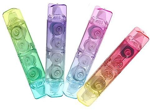 4 Stück Korrekturbänder, doppelseitige 2-in-1 Kleberoller, Taschenkorrekturroller，Korekturenroller für Schule Büroadministration Notizen Markierungen，Sammelalbum, Karten Herstellen, Tagebuch