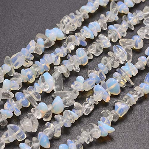 Perlin Mondsteine Perlen Opal Edelstein Strang 8mm Chip Syntetischer Edelsteine Halbedelstein Schmuckperlen Schmuckstein, Beads Gemstone Weiß