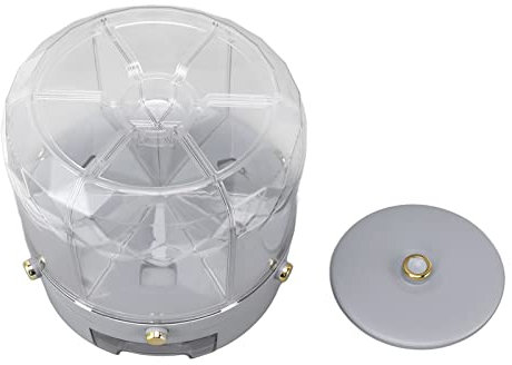 Rotatable Grains Storage Box 6KG 360 Degree Rotating Rice Dispenser for Kitchen (Grey)