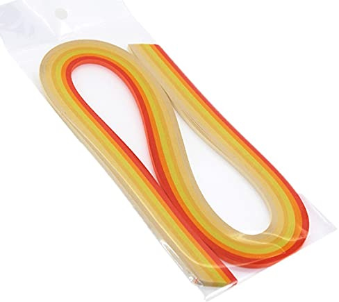 ODETOJOY Flerfärgat papper quilling remsor set – 6 tonade färger – 53 cm längd – 10 mm bredd (0,39 tum) – gör-det-själv quilling remsor sortiment hantverk (gul)