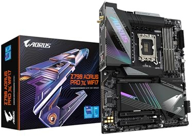 GIGABYTE Z790 AORUS PRO X WIFI7 LGA 1700 Intel Z790 X ATX Motherboard mit DDR5, 5* M.2, PCIe 5.0, USB 3.2 Type-C, Wi-Fi 7, 5GbE LAN, Q-Flash Plus, EZ-Latch Plus