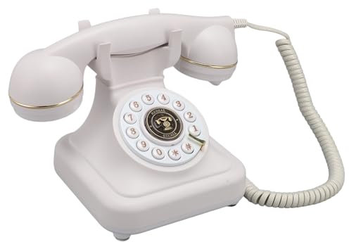 Retro Festnetztelefon, Vintage Audio Gästebuch Hochzeitstelefon, Klassisches Altmodisches Wähltastentelefon, Unterstützt Tonmeldung, für das Home Office
