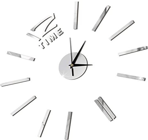 Ciieeo Große Rahmenlose Wanduhr Spiegel Oberfläche Selbstgemacht Wohnzimmer Büro Dekoration Leises Uhrwerk Selbstklebend Moderne Uhr