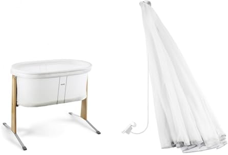 BABYBJORN Cradle with Canopy - White, 31x23x26 Inch Cradle and Matching Canopy Accessory