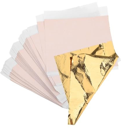 DIYEAH 100blätter Goldfolie Blätter Für Bastelarbeiten Dekorative Goldflocken Für Kunstprojekte Handwerk Und Partydekoration Für Weihnachten Und Halloween