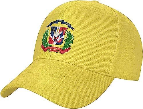 fifbird Baseballmütze mit Dominikanische Republik, Unisex, Erwachsene, Baseballmütze, Trucker-Kappe, gelb, Einheitsgröße