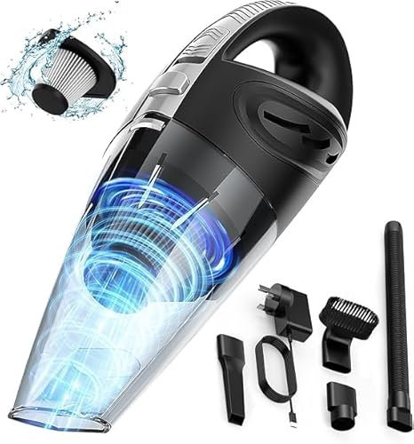 SQUADO Aspirapolvere per Auto 3 in 1 ad Alta Potenza, Portatile, con Accessori, Nero