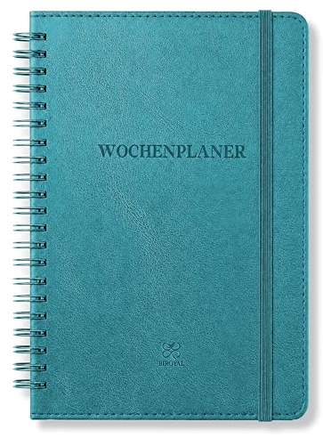 BIROYAL Undatierter Wochenplaner | Terminplaner A5 | wöchentlicher Terminkalender mit To-Do-Liste, großem Notizfeld | 64 Blatt Terminplaner auf Deutsch mit Hardcover | Planer