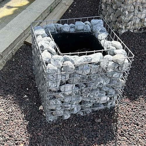World PLANTIL Gabion décoratif pour jardin/plantation en extérieur, panier en fil pour pierres/structures monolithiques, polyvalent et résistant, 50 x 50 x 50 cm