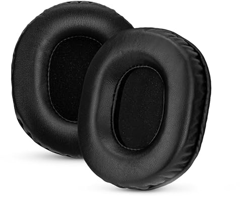 Replacement Sheepskin Earpads for Audio Technica ATH-M50X, M50xBT, M50RD, M40X, M30X, M20X, SX1 & MSR7 Headsets. Soft Real Leather and Memory Foam for Extra Comfort & Durability by Brainwavz (Black)