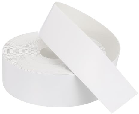 QUARKZMAN Bordo Bianco 50 ft x 2-5/32 pollici Nastro di Bordo in Compensato Pre-incollato Flessibile con Adesivo Termofusibile per il Restauro di Mobili