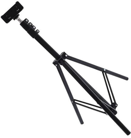 FONDOTIN Soporte para Proyector Ajustable 1.7 M Trípode Portátil Plegable para Cámara y Transmisión, Soporte de Pie para Exterior Bolsa de Almacenamiento Incluida