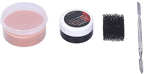Chiyyak Kit de Cire de Maquillage pour Fausses Cicatrices de Sang de Maquillage de Scène pour Créer des Effets de Plaie Authentiques Éponge Incluse pour les Farces Quotidiennes Idéal pour les