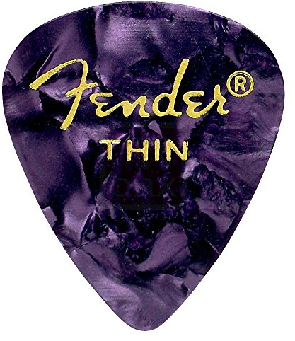 Fender Premium Celluloid 351 Shape Picks, Thin, Purple Moto, 12-Pack