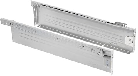 Metabox Metal Drawers Sides/Runners Rollers Set Silver H150mm 5.9 L-500mm 19.7