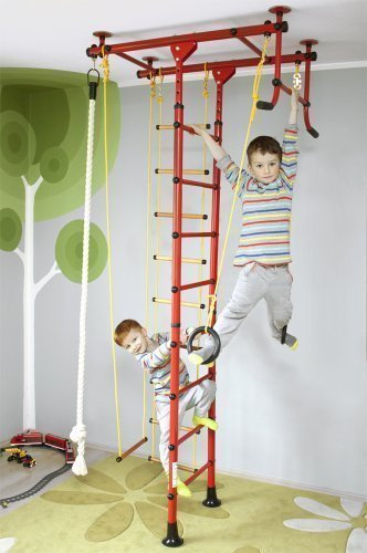 NiroSport espaldera Gimnasio, M1 Rojo Barras de Pared,Espaldera de Fitness, Complejo Deportivo de Gimnasia, Gimnasia de los niños en casa, Barras, Espaldera para Gimnasio