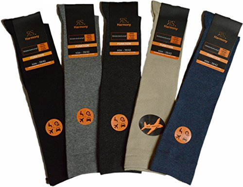 Harmony 4 Paar Stützstrümpfe Reisestrümpfe Stützkniestrümpfe, jeansblau